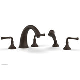 Phylrich - BEADED Deck Tub Set with Hand Shower - Lever Handles 207-48 - Antique Bronze