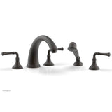 Phylrich - BEADED Deck Tub Set with Hand Shower - Lever Handles 207-48 - Oil Rubbed Bronze
