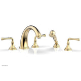 Phylrich - BEADED Deck Tub Set with Hand Shower - Lever Handles 207-48 - Polished Nickel