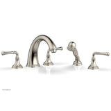 Phylrich - BEADED Deck Tub Set with Hand Shower - Lever Handles 207-48 - Matte Black