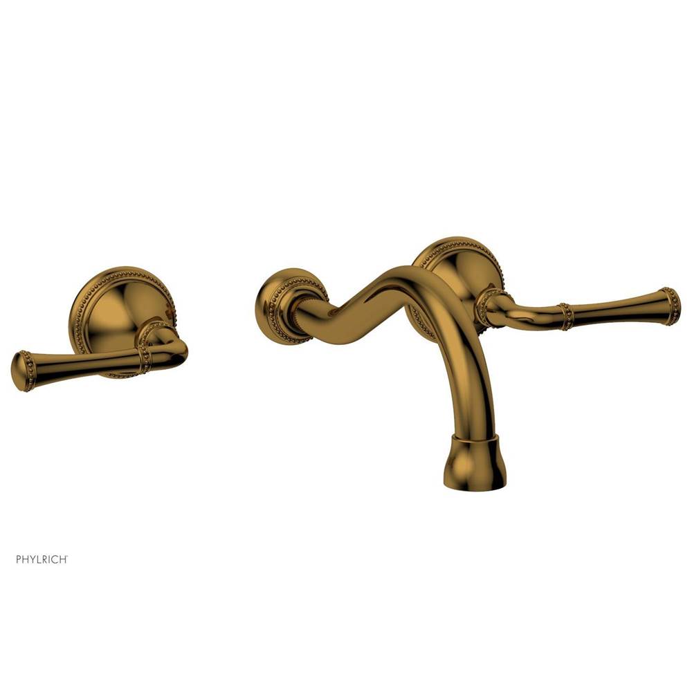 Phylrich - BEADED Wall Tub Set - Lever Handles 207-56 - French Brass