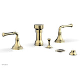 Phylrich - BEADED Four Hole Bidet Set 207-60 - Polished Brass Uncoated