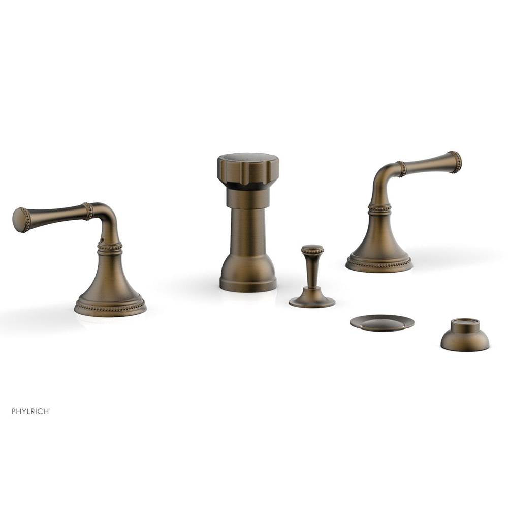 Phylrich - BEADED Four Hole Bidet Set 207-60 - Old English Brass