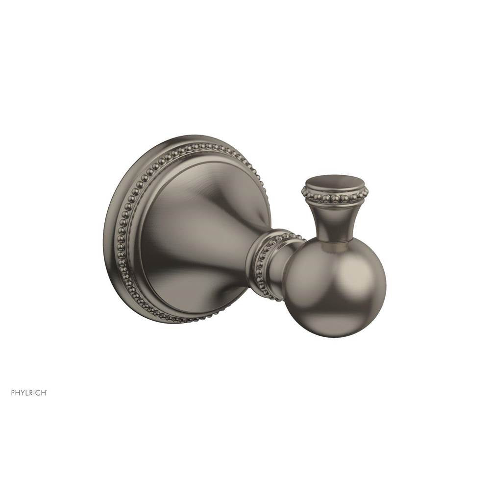 Phylrich - BEADED Single Robe Hook 207-76 - Pewter
