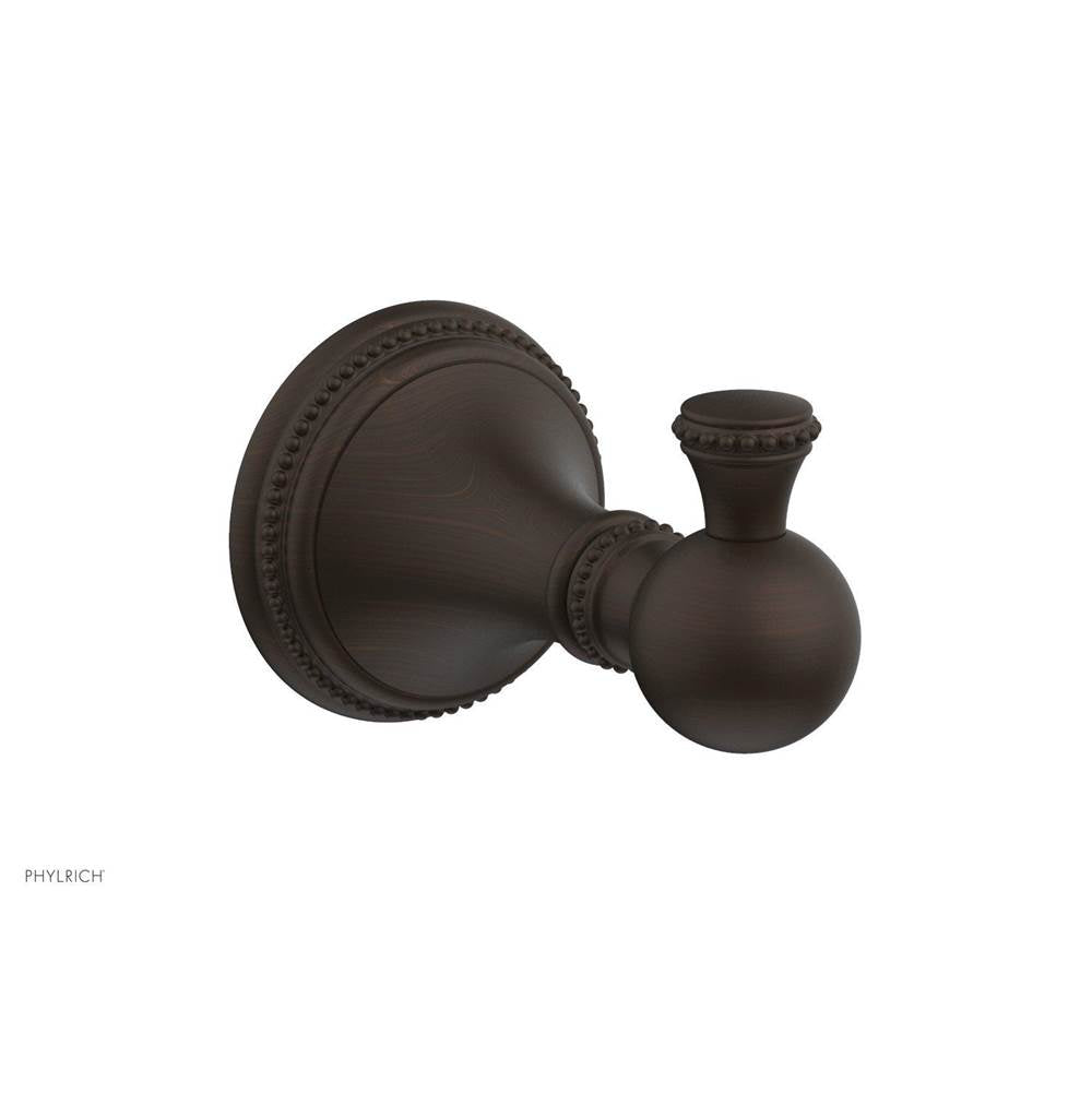 Phylrich - BEADED Single Robe Hook 207-76 - Antique Bronze