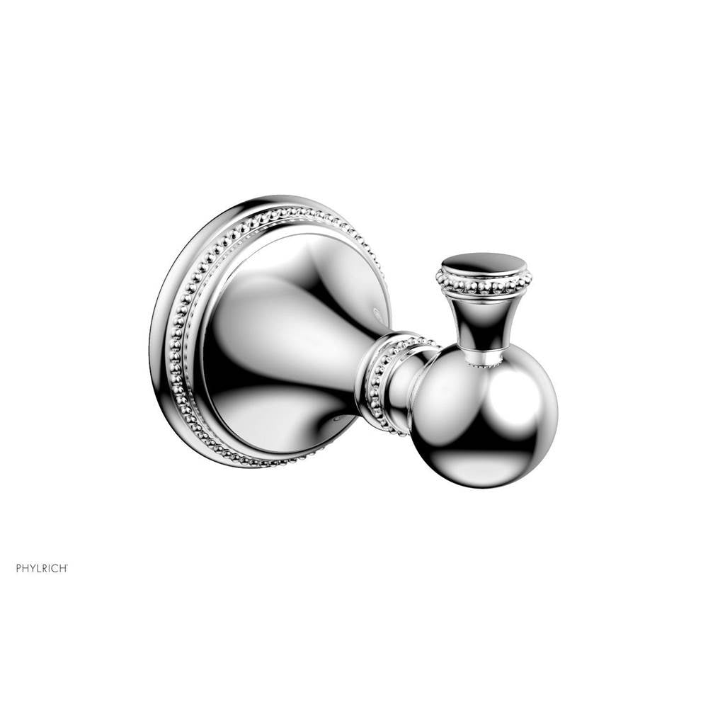 Phylrich - BEADED Single Robe Hook 207-76 - Satin Brass