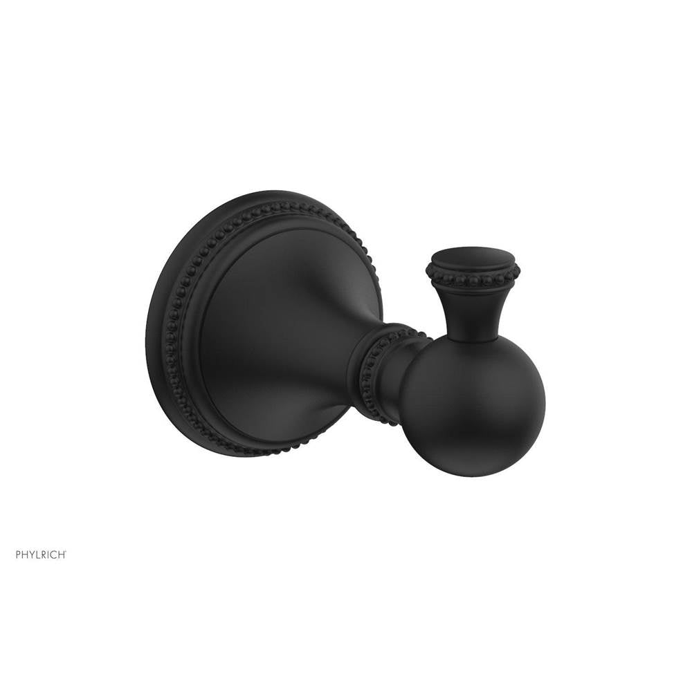 Phylrich - BEADED Single Robe Hook 207-76 - Matte Black