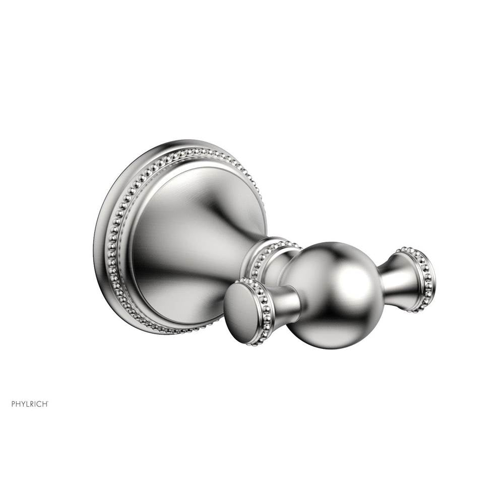 Phylrich - BEADED Double Robe Hook 207-77 - Satin chrome