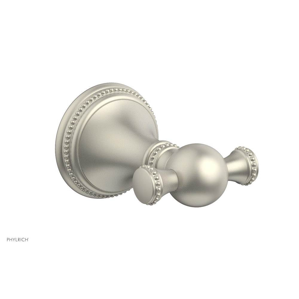Phylrich - BEADED Double Robe Hook 207-77 - Burnished Nickel