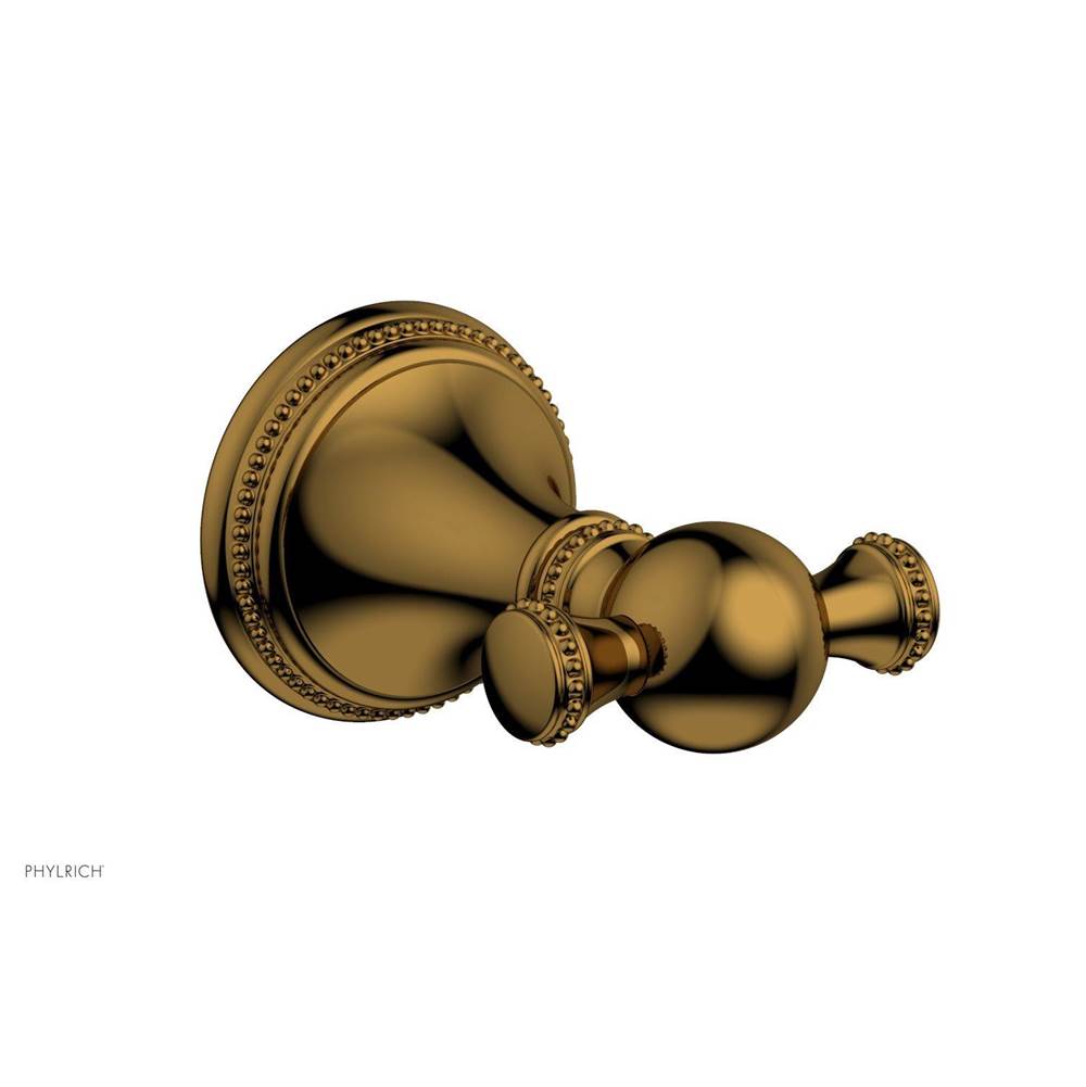Phylrich - BEADED Double Robe Hook 207-77 - French Brass