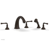 Phylrich - COINED Deck Tub Set with Hand Shower - Lever Handles 208-48 - Antique Bronze