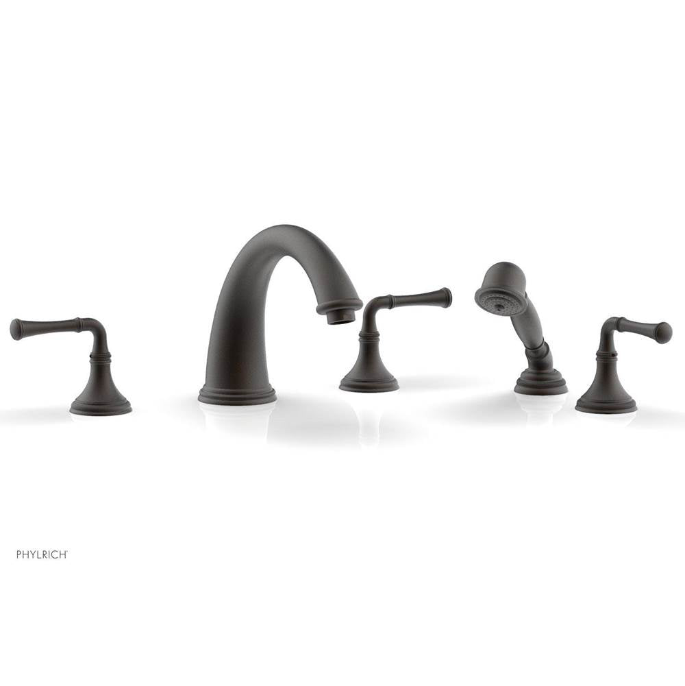 Phylrich - COINED Deck Tub Set with Hand Shower - Lever Handles 208-48 - Oil Rubbed Bronze