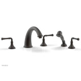 Phylrich - COINED Deck Tub Set with Hand Shower - Lever Handles 208-48 - Oil Rubbed Bronze