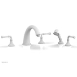 Phylrich - COINED Deck Tub Set with Hand Shower - Lever Handles 208-48 - Satin White