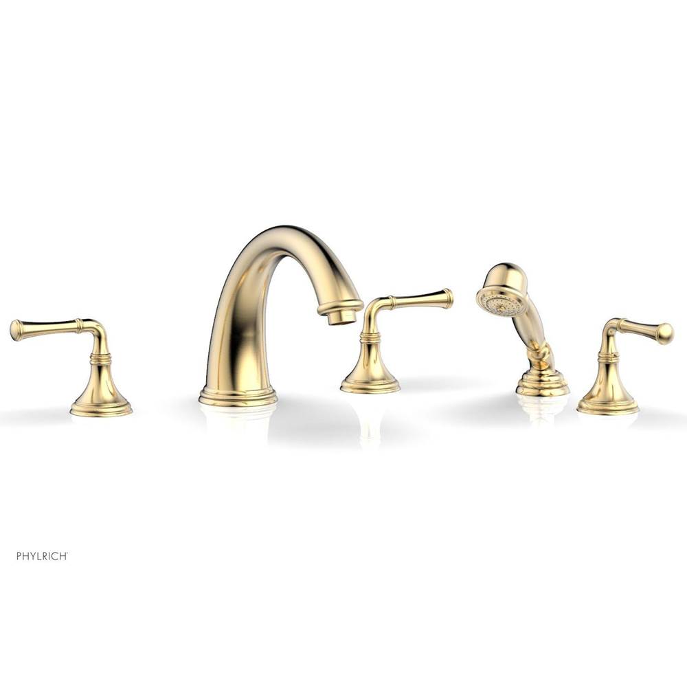Phylrich - COINED Deck Tub Set with Hand Shower - Lever Handles 208-48 - Polished Nickel