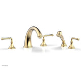 Phylrich - COINED Deck Tub Set with Hand Shower - Lever Handles 208-48 - Polished Nickel