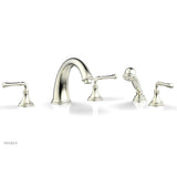 Phylrich - COINED Deck Tub Set with Hand Shower - Lever Handles 208-48 - Polished Brass