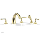 Phylrich - COINED Deck Tub Set with Hand Shower - Lever Handles 208-48 - French Brass