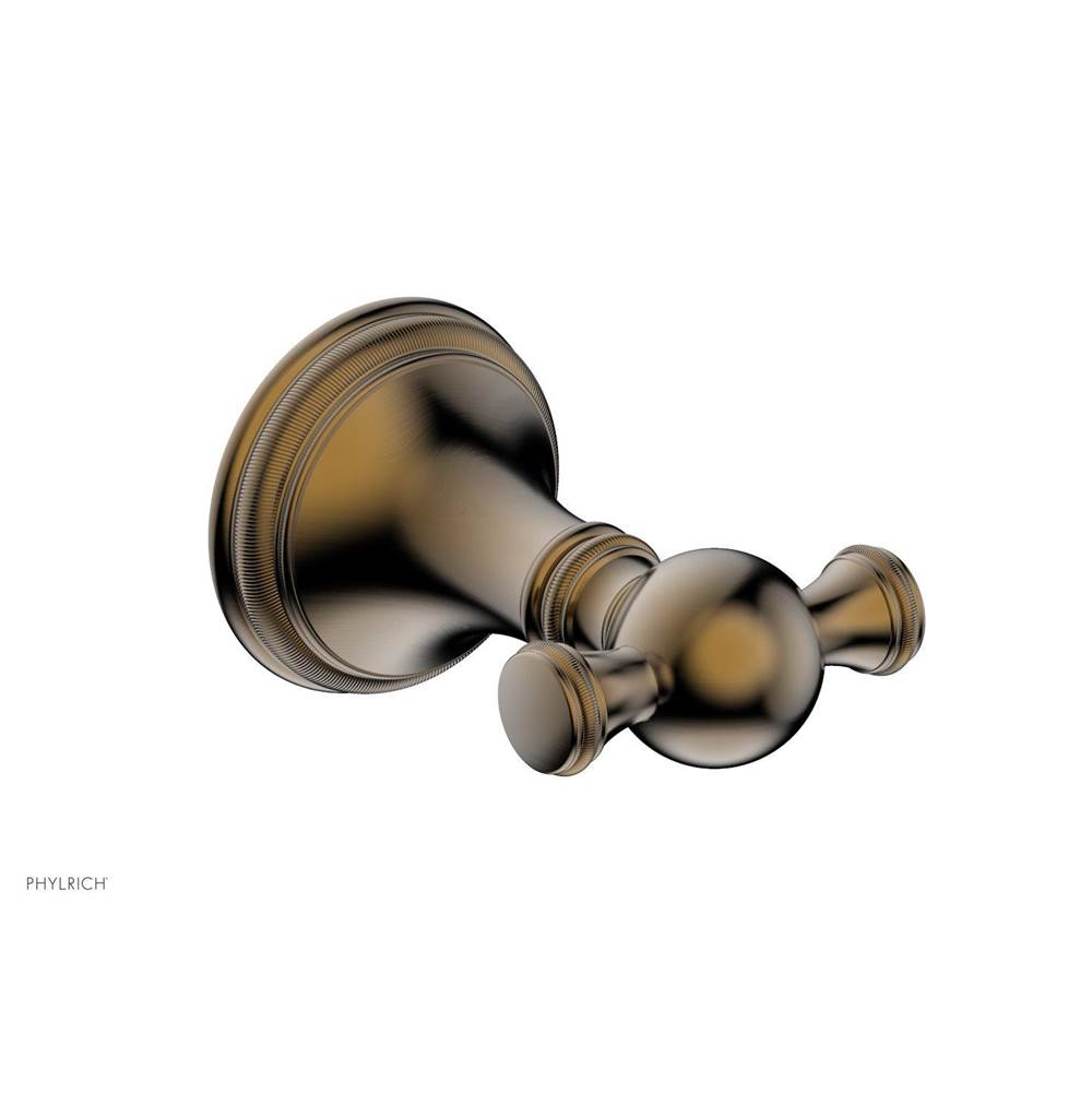 Phylrich - COINED Robe Double Hook 208-77 - Antique Brass