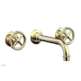 Phylrich - Wall Lav Faucet Works, Cross Handles - Polished Brass Uncoated