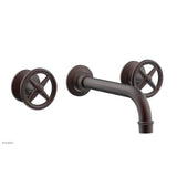 Phylrich - Wall Lav Faucet Works, Cross Handles - Weathered Copper