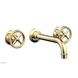 Phylrich - Wall Lav Faucet Works, Cross Handles - Satin Brass