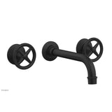 Phylrich - Wall Lav Faucet Works, Cross Handles - Matte Black