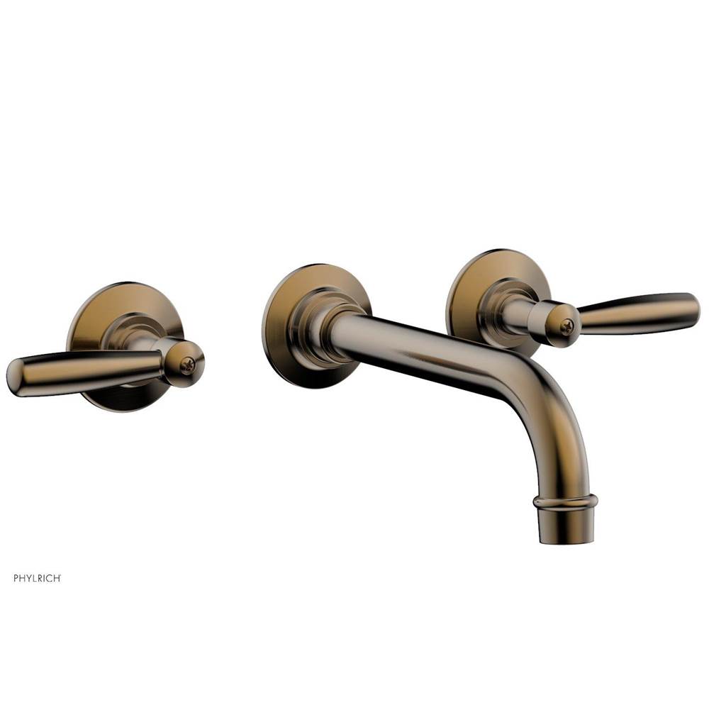 Phylrich - Wall Lav Faucet Works, Lever Handles - Antique Brass