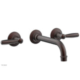Phylrich - Wall Lav Faucet Works, Lever Handles - Weathered Copper