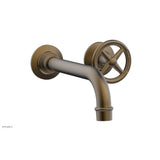 Phylrich - Wall Lav Single Works, Cross  Handle - Old English Brass