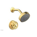 Phylrich - Pb Shwr Kit Works, Cross Handle - Burnished Gold