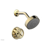 Phylrich - Pb Shwr Kit Works, Cross Handle - Polished Brass Uncoated