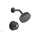 Phylrich - Pb Shwr Kit Works, Cross Handle - Old Rubbed Bronze