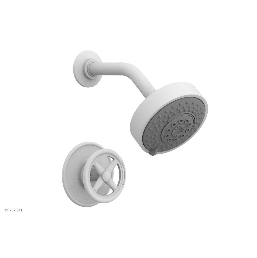 Phylrich - Pb Shwr Kit Works, Cross Handle - Satin White
