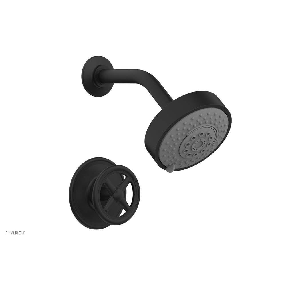 Phylrich - Pb Shwr Kit Works, Cross Handle - Matte Black
