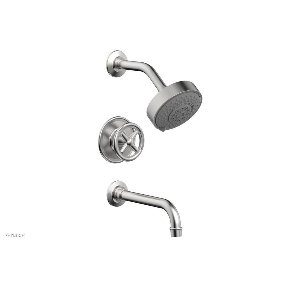 Phylrich - Pb Tub & Shwr Kit Works, Cross Handle - Satin chrome
