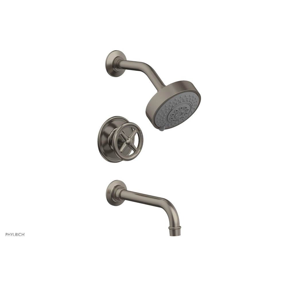 Phylrich - Pb Tub & Shwr Kit Works, Cross Handle - Pewter