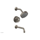 Phylrich - Pb Tub & Shwr Kit Works, Cross Handle - Pewter