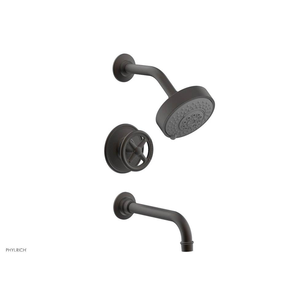 Phylrich - Pb Tub & Shwr Kit Works, Cross Handle - Old Rubbed Bronze