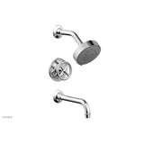 Phylrich - Pb Tub & Shwr Kit Works, Cross Handle - Polished Chrome