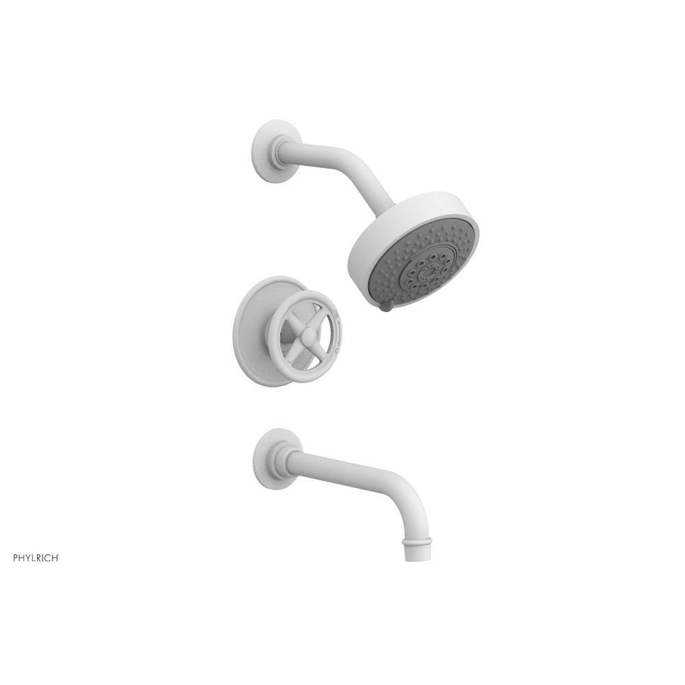 Phylrich - Pb Tub & Shwr Kit Works, Cross Handle - Satin White