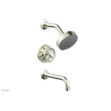 Phylrich - Pb Tub & Shwr Kit Works, Cross Handle - Satin Nickel