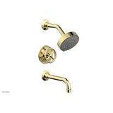 Phylrich - Pb Tub & Shwr Kit Works, Cross Handle - Polished Brass