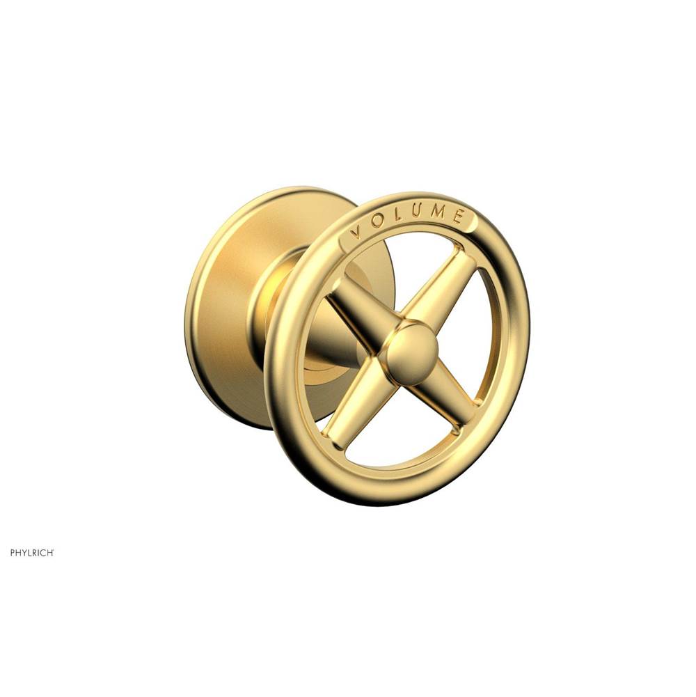 Phylrich - Volume Control Trim Works, Cross Handle Engraved - Burnished Gold