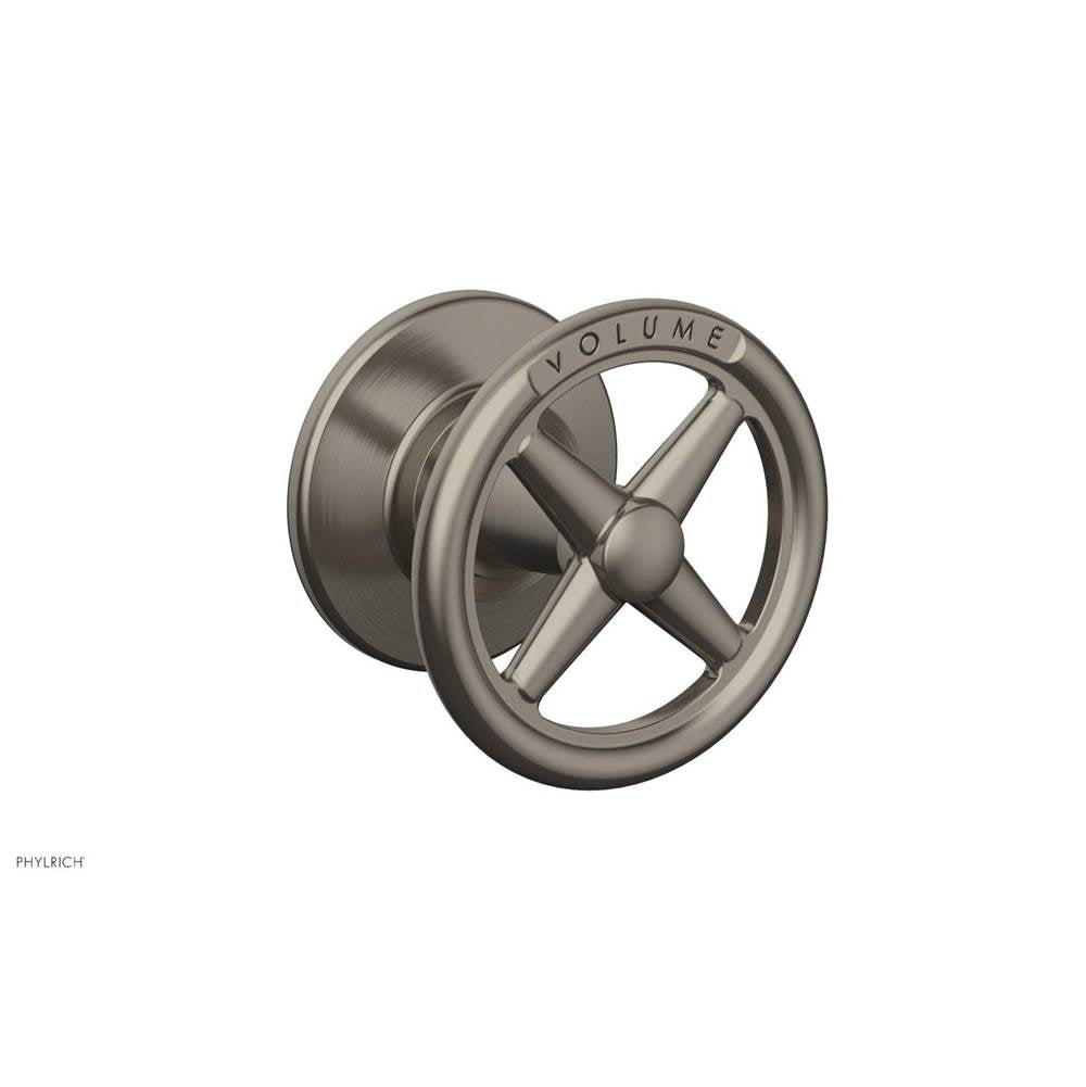 Phylrich - Volume Control Trim Works, Cross Handle Engraved - Pewter