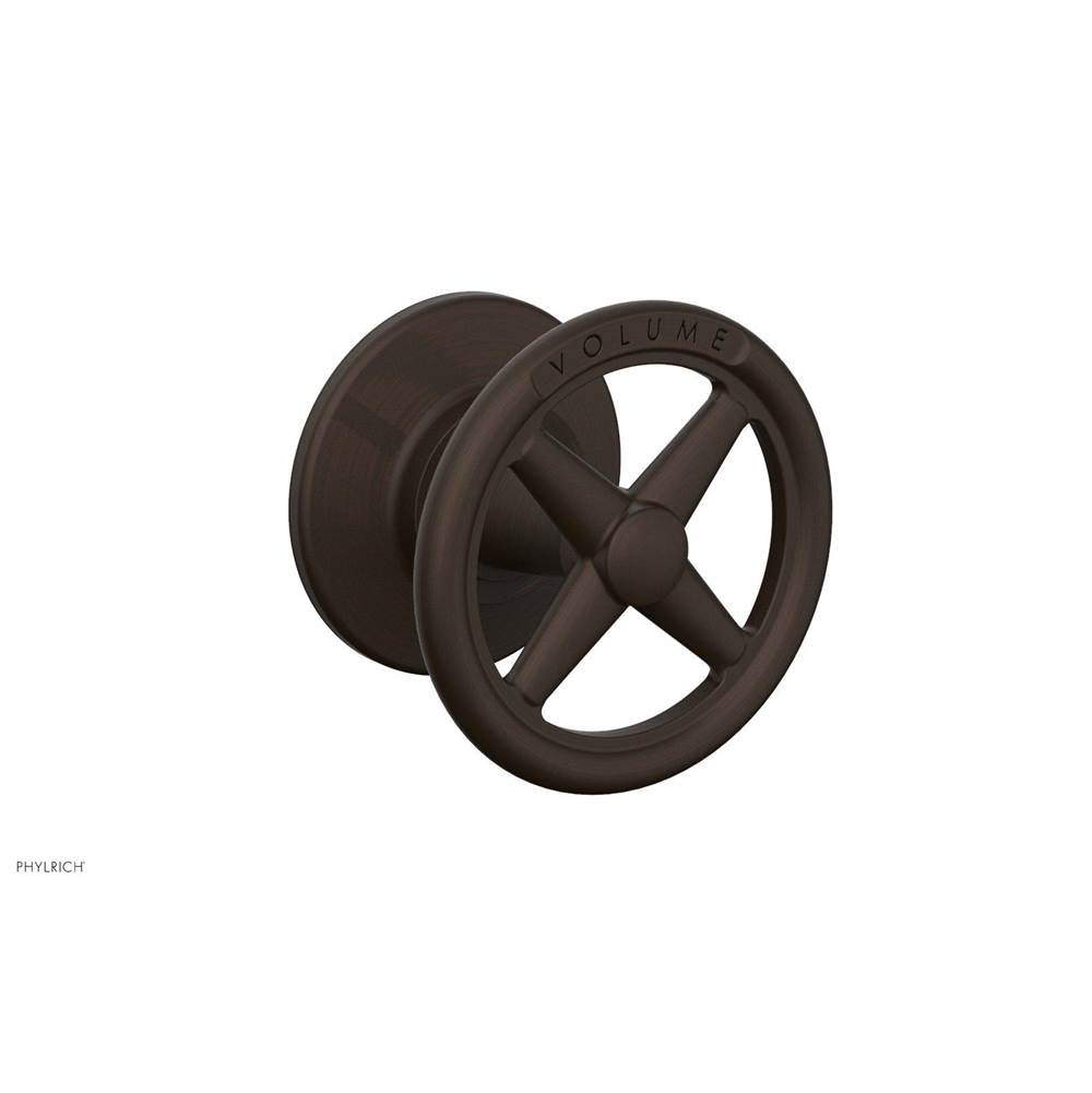 Phylrich - Volume Control Trim Works, Cross Handle Engraved - Antique Bronze