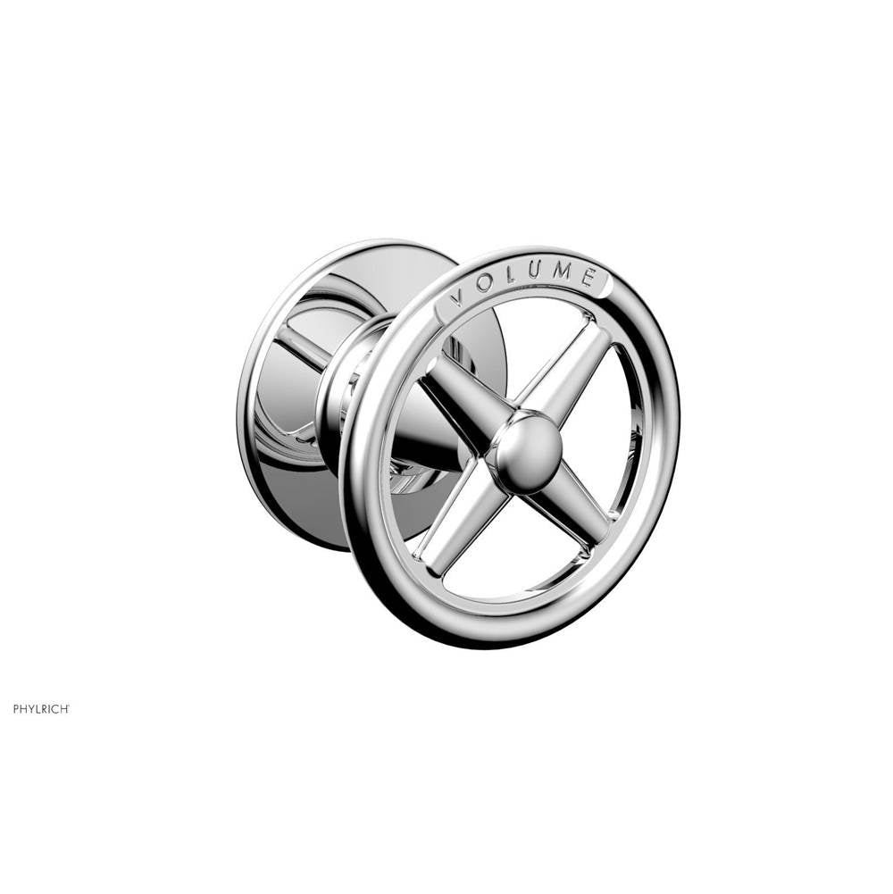 Phylrich - Volume Control Trim Works, Cross Handle Engraved - Polished Chrome