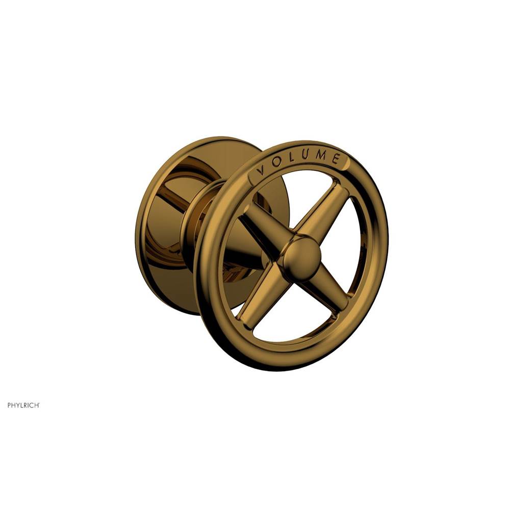 Phylrich - Volume Control Trim Works, Cross Handle Engraved - French Brass