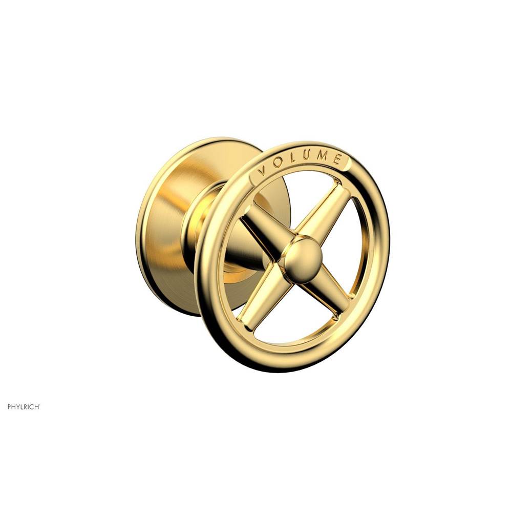 Phylrich - Volume Control Trim Works, Cross Handle Engraved - Satin Gold