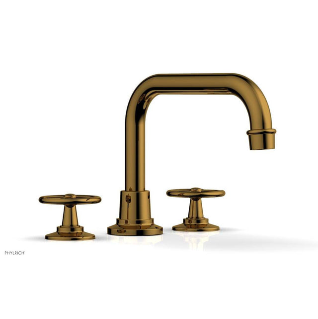 Phylrich - Deck Tub Set Works, Cross Handle - French Brass